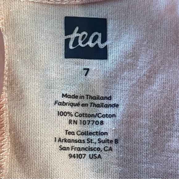 2 Tea Collection pink camel white jungle dresses size 7 100% cotton - Picture 6 of 9